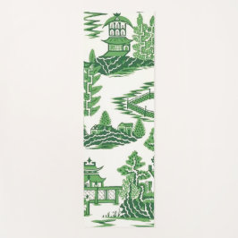 Tapis De Yoga Maison de thé Pagoda Chinoiserie à Jade Green