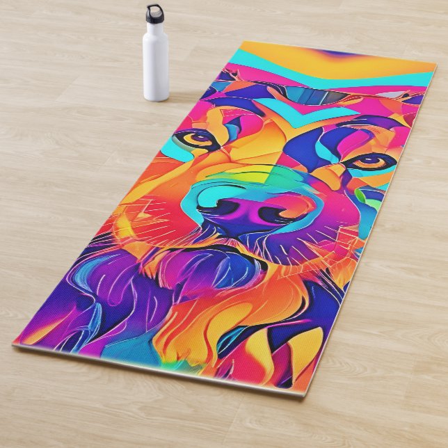Tapis De Yoga Majesté du loup psychédélique (En situation)