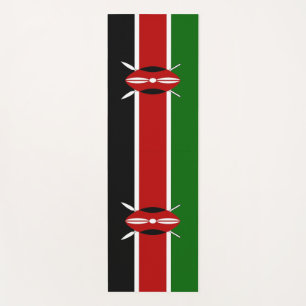 Tapis De Yoga Manats patriotiques de yoga avec drapeau du Kenya
