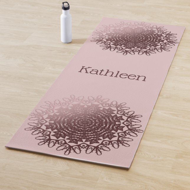 Tapis De Yoga Mandala d'or rose Personnalisé Yoga Mat (En situation)