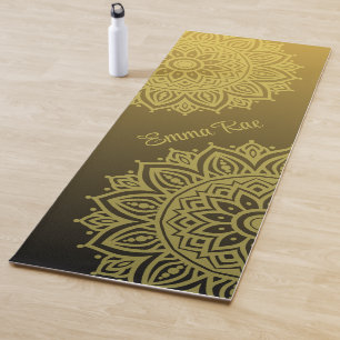Tapis De Yoga Mandala Gradient Black Gold Yoga Mat