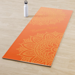 Tapis De Yoga Mandala Gradient Peacht Orange Yoga Mat