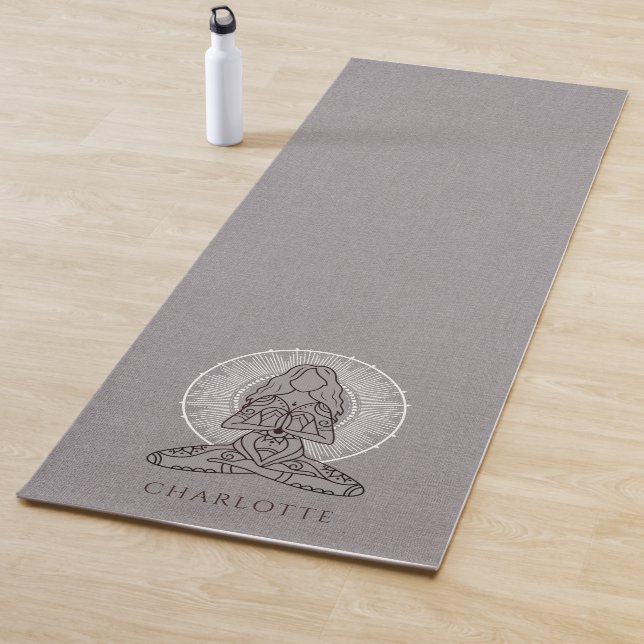 Tapis De Yoga Mandala Lotus Pose Personalisé Double Côté (En situation)