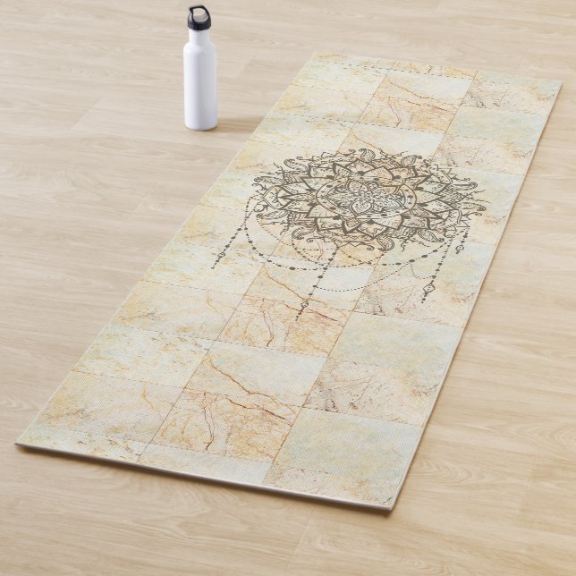 Tapis De Yoga Mandala sur le marbre  (En situation)