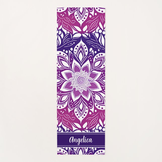 Tapis De Yoga Mandala Yoga Mat Purple Pink Ombre personnalisé (Devant)