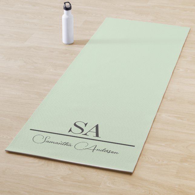 Tapis De Yoga Manteau de Yoga Pastel Vert Mint personnalisé (En situation)