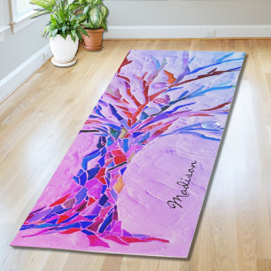 Tapis De Yoga Manteau de Yoga rose violet personnalisé