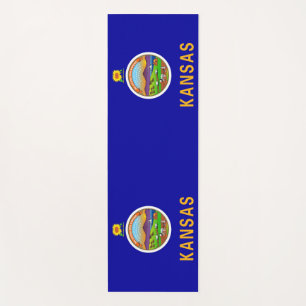 Tapis De Yoga Manteaux de Yoga patriotique avec drapeau du Kansa
