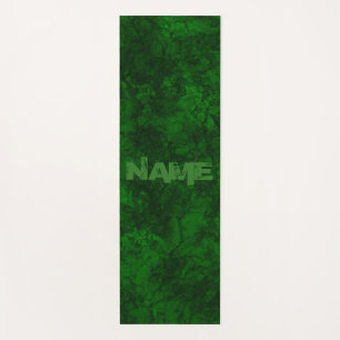 Tapis De Yoga marbre de pierre Abstrait texturé vert contraste f