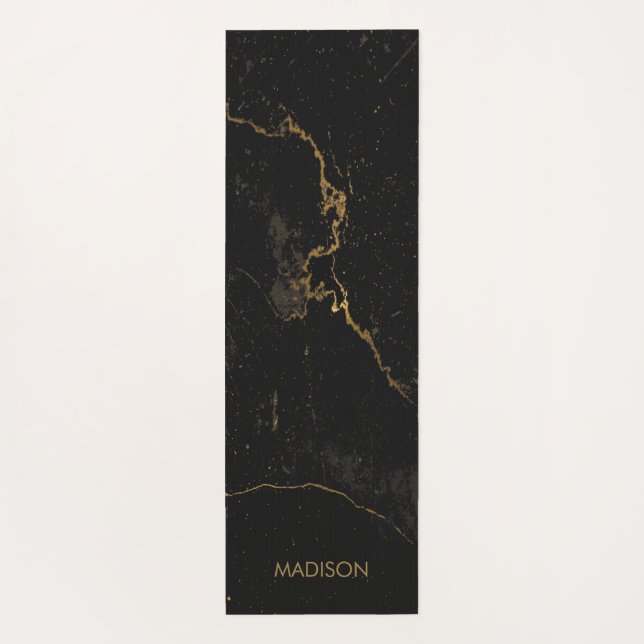 Tapis De Yoga Marbre noir d'or (Dos)