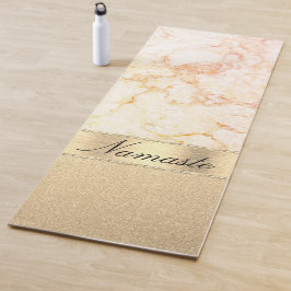 Tapis De Yoga Marbre or Rose classique