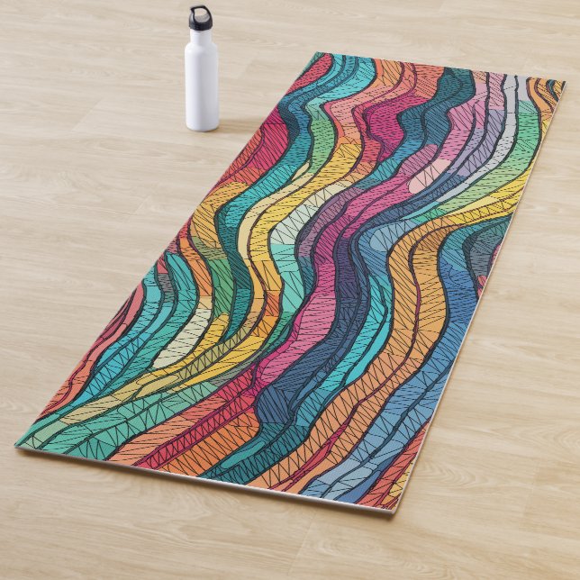 Tapis De Yoga Marée mosaïque (En situation)