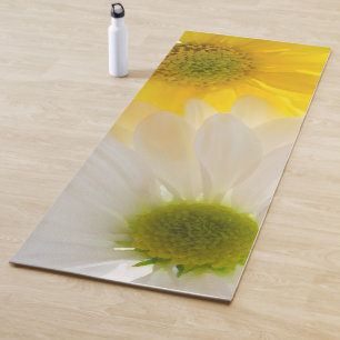 Tapis De Yoga Marguerites jaunes et blanches
