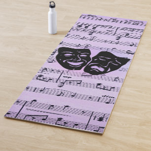 Tapis De Yoga Masques de musique et de théâtre violets