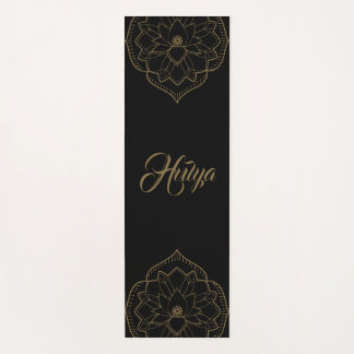Tapis De Yoga Mat de Yoga de Lotus Mandala Brown et noir