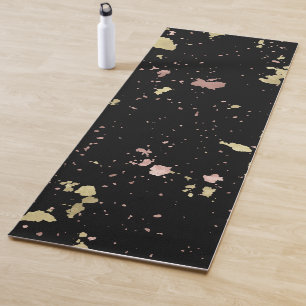 Tapis De Yoga Matte Gold et Rose Gold Flakes Noir