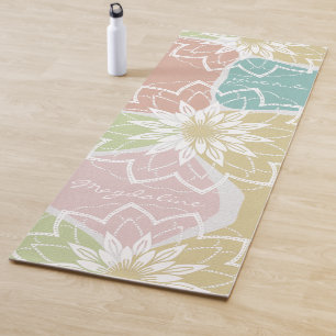 Tapis De Yoga Méditation géométrique Nom Fleur Gratitude Mandala