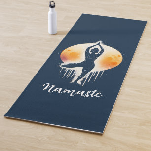 Tapis De Yoga Méditation Yoga Instructeur Arbre Pose Pleine lune