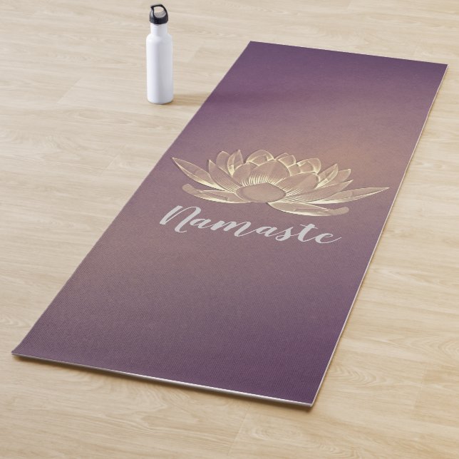 Tapis De Yoga Méditation YOGA instructeur Reiki Purple Gold Lotu (En situation)