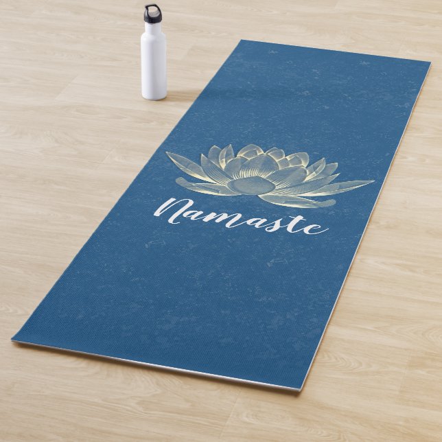Tapis De Yoga Méditation YOGA Reiki Instructeur Blue & Gold Lotu (En situation)