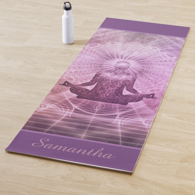 Tapis De Yoga Méditation zen violet personnalisé (En situation)