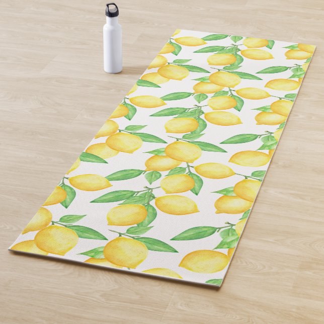 Tapis De Yoga Mediterrenean Citrus Lemon pattern (En situation)