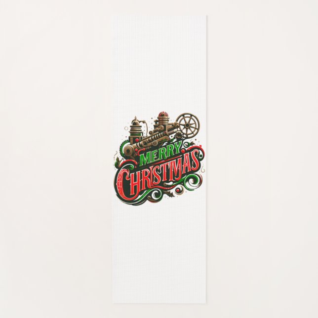Tapis De Yoga Merry Christmas steampunk (Devant)