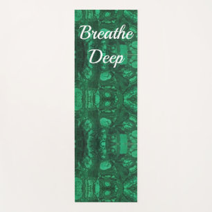 Tapis De Yoga Message Calmant Abstrait Vert Respirer Profondémen