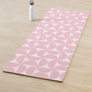 Tapis De Yoga Mi-Siècle Moderne Bébé rose et blanc Motif
