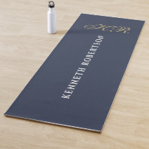Minimalist Monogram Dusty Navy Blue Gold White Men