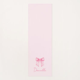 Tapis De Yoga Minimalist Pastel Pink Bow Exercise