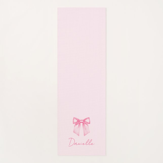 Tapis De Yoga Minimalist Pastel Pink Bow Exercise (Devant)