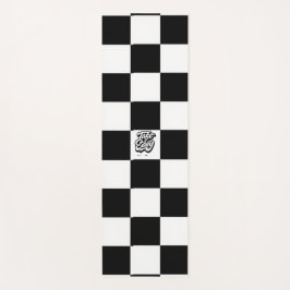 Tapis De Yoga Minimalist Retro Checkered – Monochrome Streetwear
