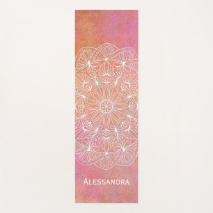 Tapis De Yoga Moderne aquarelle Mandala Personnalisé