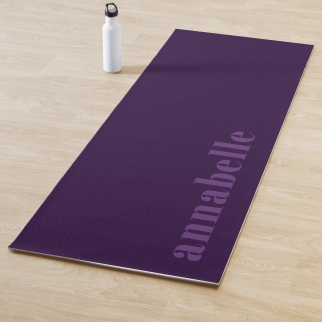 Tapis De Yoga Moderne Élégant Purple Minimal Personnalisé (En situation)