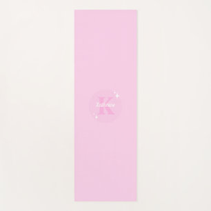 Tapis De Yoga Moderne Pastel rose Monogramme Feminine
