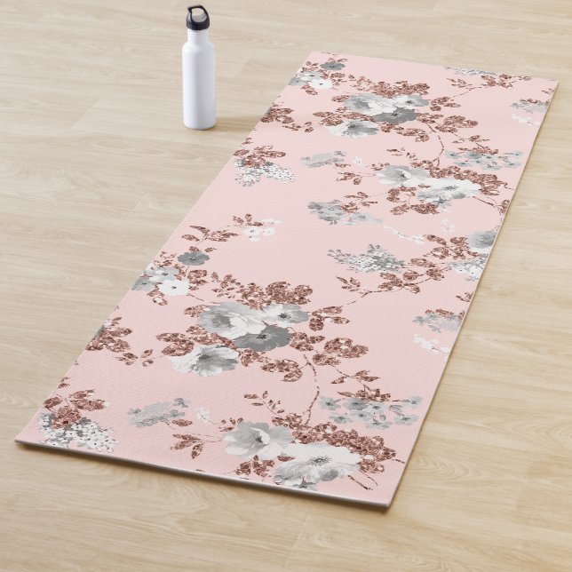 Tapis De Yoga Moderne rougissent les parties scintillantes roses (En situation)