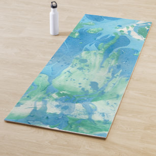 Tapis De Yoga Moderne tendance Modèle d'art Abstrait bleu vert