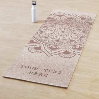 Tapis De Yoga Modifier avec votre devis texte personnalisé Rose 