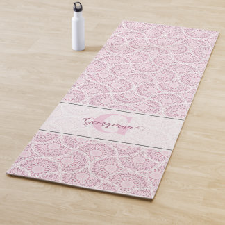 Tapis De Yoga Monogramme Art Déco Confetti Lace Mandala