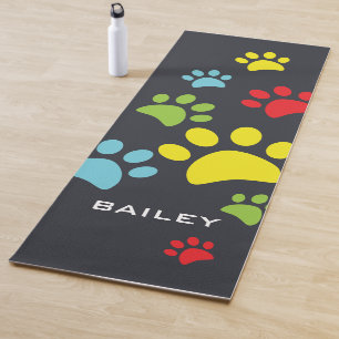 Tapis De Yoga Monogramme Cute Empreintes de pattes