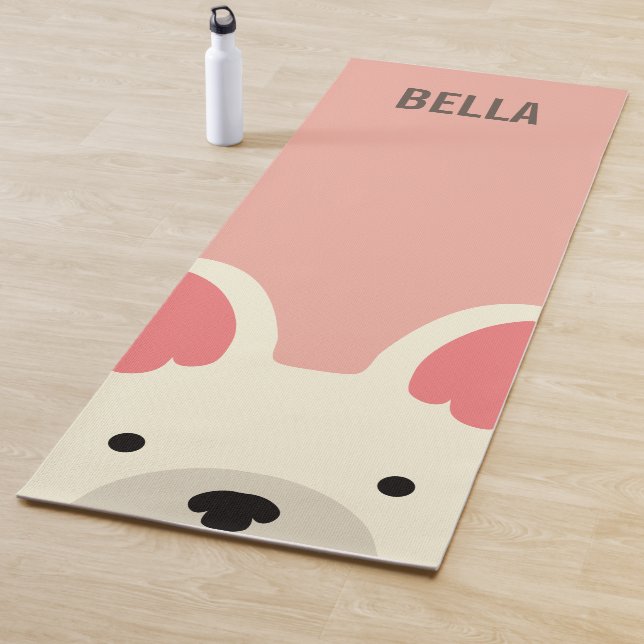 Tapis De Yoga Monogramme Cute French Buldog (En situation)