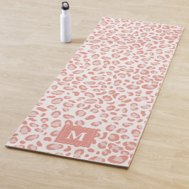 Tapis De Yoga Monogramme de léopard rose Poster de animal