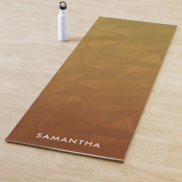 Tapis De Yoga Monogramme de Motif géométrique en terre cuite