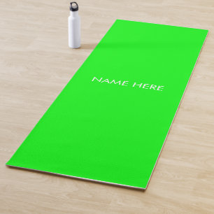 Tapis De Yoga monogramme de nom personnalisé néon moderne