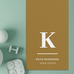 Tapis De Yoga Monogramme Luxe minimal Élégant Or