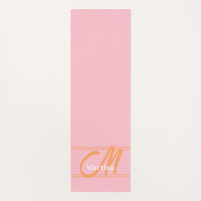 Tapis De Yoga Monogramme moderne rose Premier Yoga Mat (Devant)