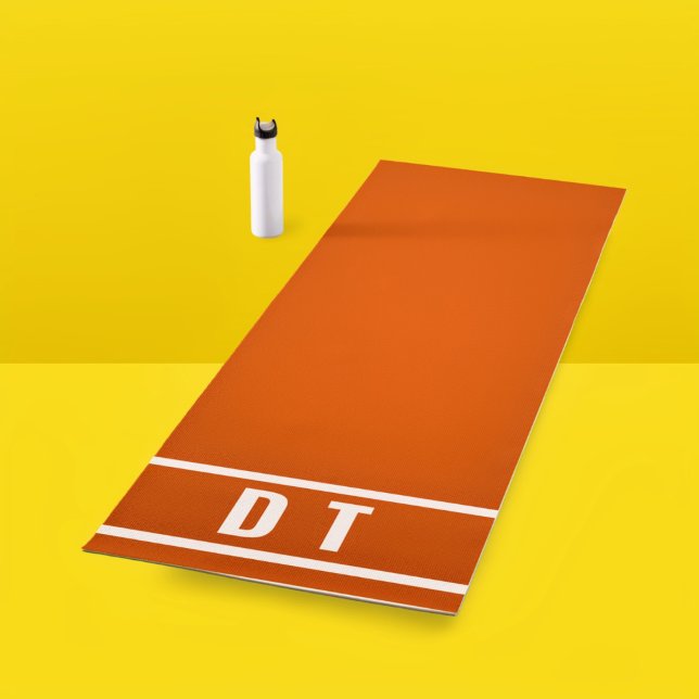 Tapis De Yoga Monogramme - orange brûlée (Créateur téléchargé)