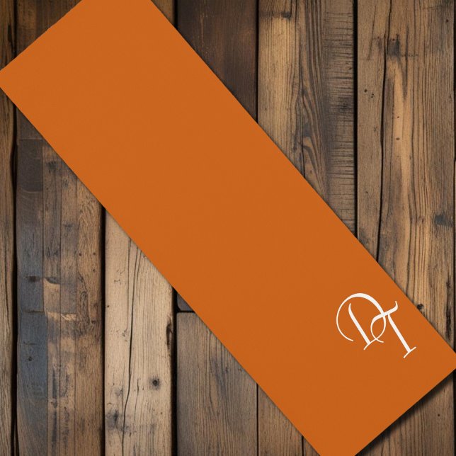 Tapis De Yoga Monogramme - orange brûlée (Créateur téléchargé)