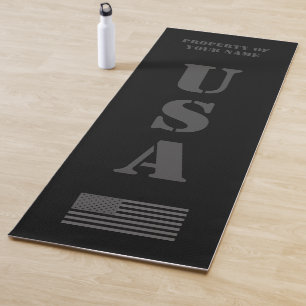 Tapis De Yoga Monogramme personnalisé du drapeau américain pei